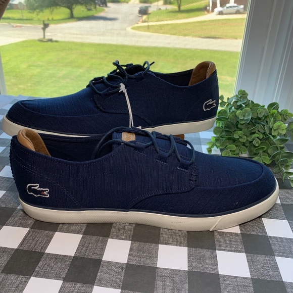 Lacoste Other - Lacoste Men's Esparre Deck Shoe - Navy/Light Brown